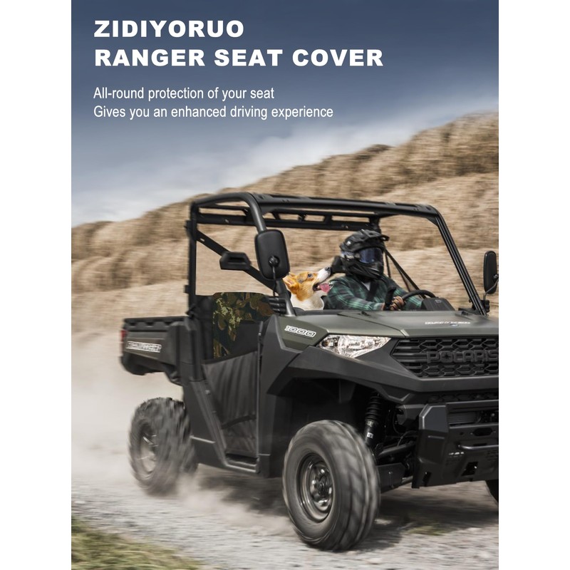 ZIDIYORUO UTV Seat Cover for Polaris Ranger 1000 2020-2025 &