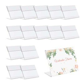 MINZHI 5 x 8 cm Acrylic Price Tags, Pack of 60 Acrylic Label Holders, Acrylic Name Card Holder, Vertical Acrylic Label Holder, Mini Sign Display, Suitable for Shops, Schools, Offices, Shopping Malls