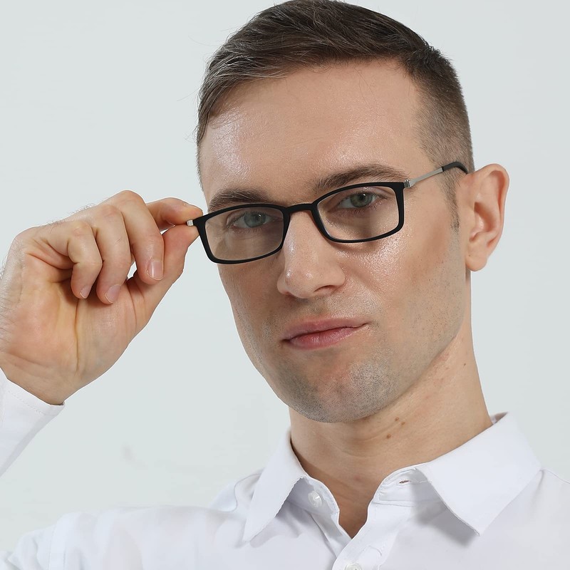 KoKoBin Gafas de lectura ultradelgadas antiazules, gafas antirreflejos (negro, 2.75)