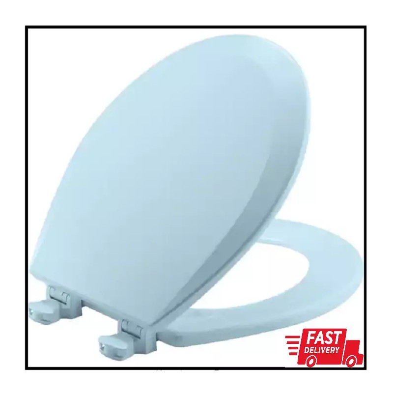 BEMIS Round Enameled Wood Closed Front Toilet Seat in Dresden