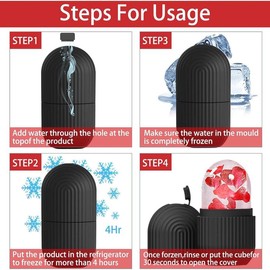 Ice Holder Mold Face Puffiness Relief Massage Skin Care Tools - Ice Facial Cube (Brush-Black) - Comfort
