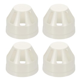 PATIKIL 4 Pcs PVC Drain Pipe Vent Cap, 4 Inch Vent Pipe End Cap Cover Roof Round Chimney Air Vent Covers for DWV Pipe Fitting Ventilation Exhaust System, White