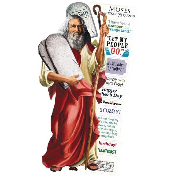 The Unemployed Philosophers Guild Moses Quotable Notable - Greeting Card and Sticker Sheet - Envelope Included