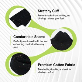 SERISIMPLE Women Cotton Crew Socks Rib Retro Casual Thin Cute Knit Comfy Breathable Dress Socks for Ladies 5 Pairs (US, Alpha, Large, Regular, Regular, Black)