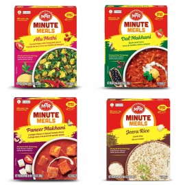 MTR Minute Meals Ready To Eat, Suitable for Veg Assorted Pack of 4- 300g/10.58oz - Dhaba Mix
