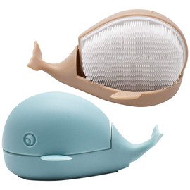 Qixuer Pack of 2 Small Whale Washing Brush, Hand Wash Brush, Scrubbing Brush, Cartoon Cleaning Brush, High Quality Soft Laundry Clothes, Multifunctional Creative Whale Washing Brush for Clothes, Home,