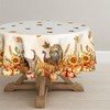 Horaldaily Fall Thanksgiving Tablecloth 70×70 Inch Round, Turkey & Pumpkin