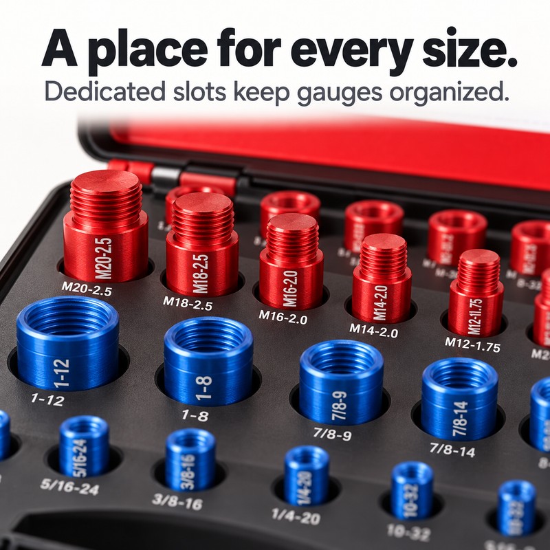 52-Piece Metric & SAE Nut and Bolt Thread Checker Set,