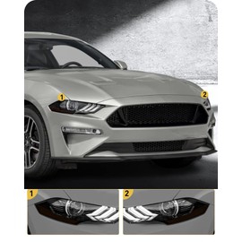 NDRUSH HeadLight Side Marker Tint Vinyl Head light Tint Film Precut Overlay Wrap Cover Compatible with 2018-2021 Ford Mustang
