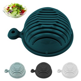 MUNSKT Fruit and Veg Cutter Bowl, Non-Stick Vegetable Chopper Slicer,Vegetable Cutter Multifunctional Vegetable Slicer - Salad Accessories Portable Salad Tool Vegetable Choppers (Green)