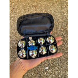 8 Ball 35mm Metal Mini Bocce/Petanque Set with Green Bag - Single by BuyBocceBalls