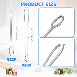 8PCS Metal DIY Rope Threader Clip, Silver Rope Threader Clip for Sweatpants, Easy Quick Bodkin Drawstring Threader for Swim Trunks, DIY Rope Threader for Hoodies, Bodkin Sewing Tool for Sweatpant