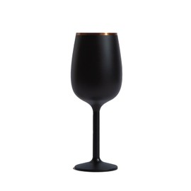 NEWPORT Stemware Collection Premium Vacuum Insulated Stainless Steel Wine Glass, Lightweight Wine Glass, Unbreakable & Drinks Stay Cold, Non-Slip Silicon Base, Cocktail Glasses, 12oz, Black