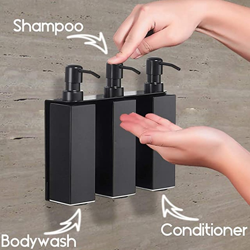 200ml Square Shower Bottle 304 Stainless Steel Shampoo Hand Soap
