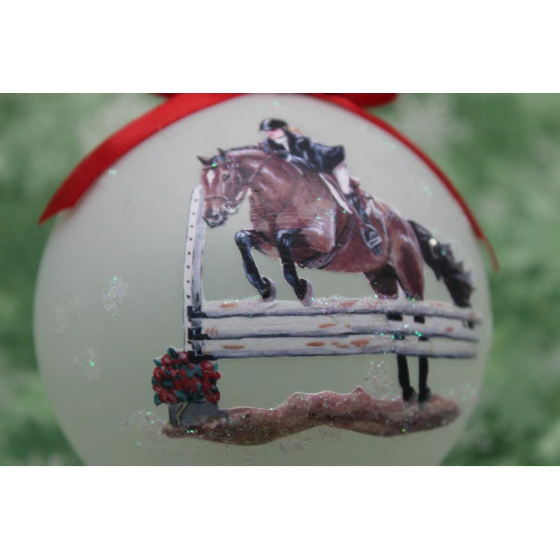 H050 Hand-made Christmas Ornament HORSE- Bay show hunter jumper