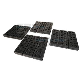 HEAVY DUTY ANTI VIBRATION ISOLATION PADS 6" X 6" X 3/4" ALL RUBBER WAFFLE TYPE, QUANTITY 4