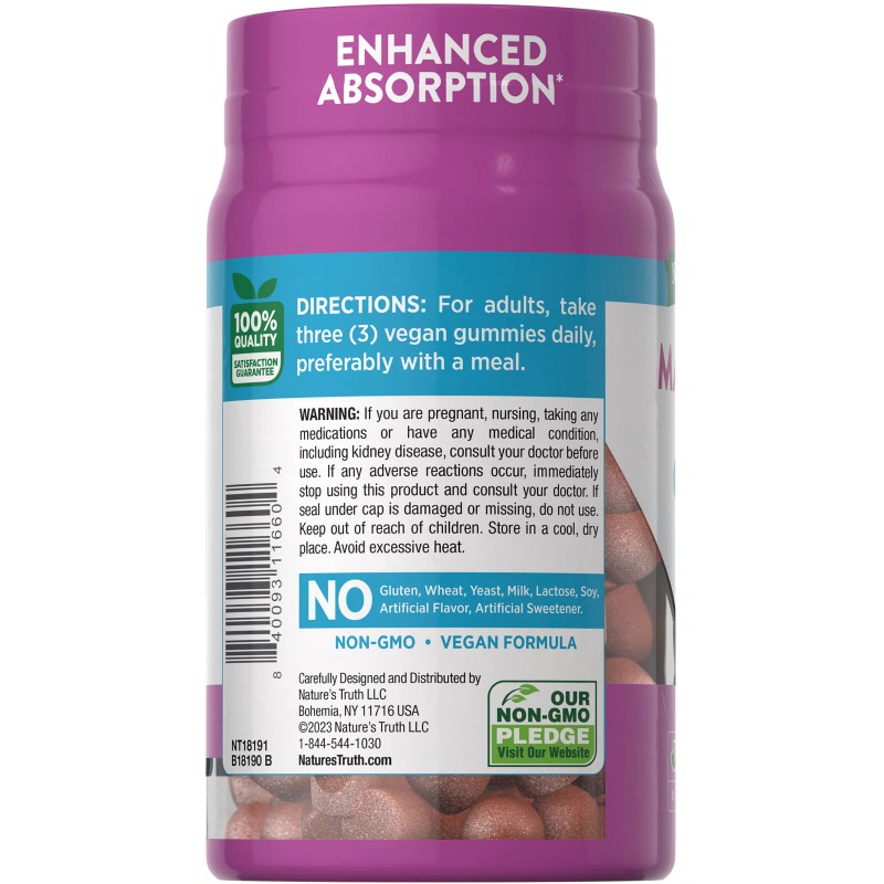 Nature's Truth Magnesium Gummies | 200mg | Non-GMO, Gluten Free