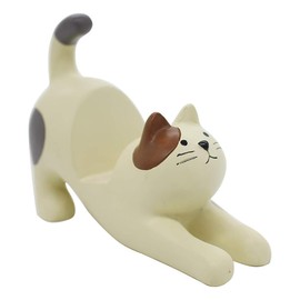 Cat Phone Stand, Cute Desktop Smartphone Holder, Widely Compatible with Various Types of Smartphones and Tablets (White)