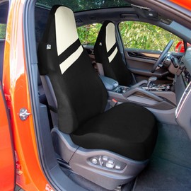 WYLF Universal Fit Car Seat Cover–Full Set of Automotive Seat Cover,BEIGE High Back Sporty Flat Cloth Seat Covers,Seat Protector for Cars, Trucks, SUVs and Vans,Washable Seat Cover, Car Accessories