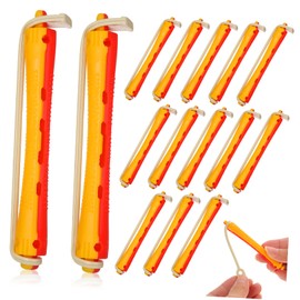 Vaguelly 24Pcs Spiral Perm Rods with Rubber Bands for Home Hair Styling for DIY Waves Retro and Salon Use Non Damaging Curling Tool