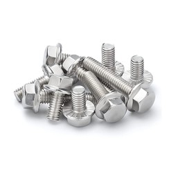BOZONLI Flanged Hex Bolt (Fully Threaded Setscrew), Stainless Steel Flange Hexagon Screws, M6×10mm,10 pcs