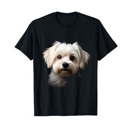Black Maltese Dog Maltese Face T-Shirt