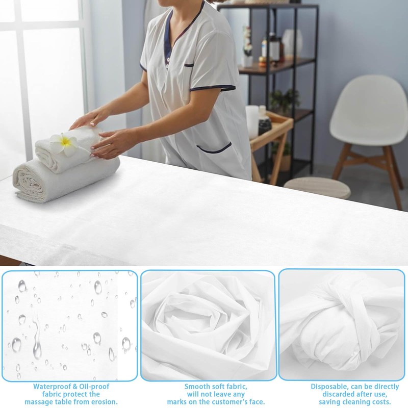 Disposable Bed Sheets, 100pcs Massage Spa Sheets, Soft Non-Woven Fabric