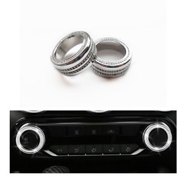 Bling Air Conditioner Audio Knob Accessories Fit for Nissan Altima 2019 2020 2021 2022 Upholstery appliqué Ring (Air Conditioning knob) Silver
