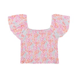 Billabong Girls' Paradise Cove Flutter Sleeve Top, Salt Crystal