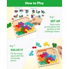 Coogam Wooden Tangram Puzzle, Color Shape Pattern Jigsaw Brain Teasers