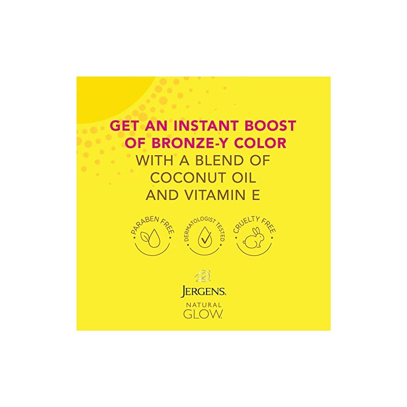 Jergens Natural Glow Instant Sun Sunless Tanning Moisturizer + Bronzer,