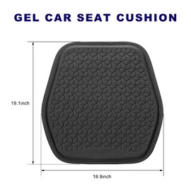 Gel Car Seat Cushion, Non-Slip Front Seat Bottom Cushion Pad, Black
