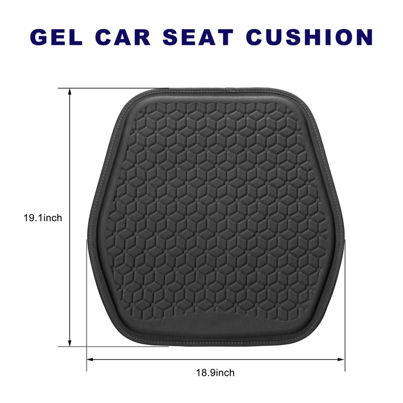 Gel Car Seat Cushion, Non-Slip Front Seat Bottom Cushion Pad,