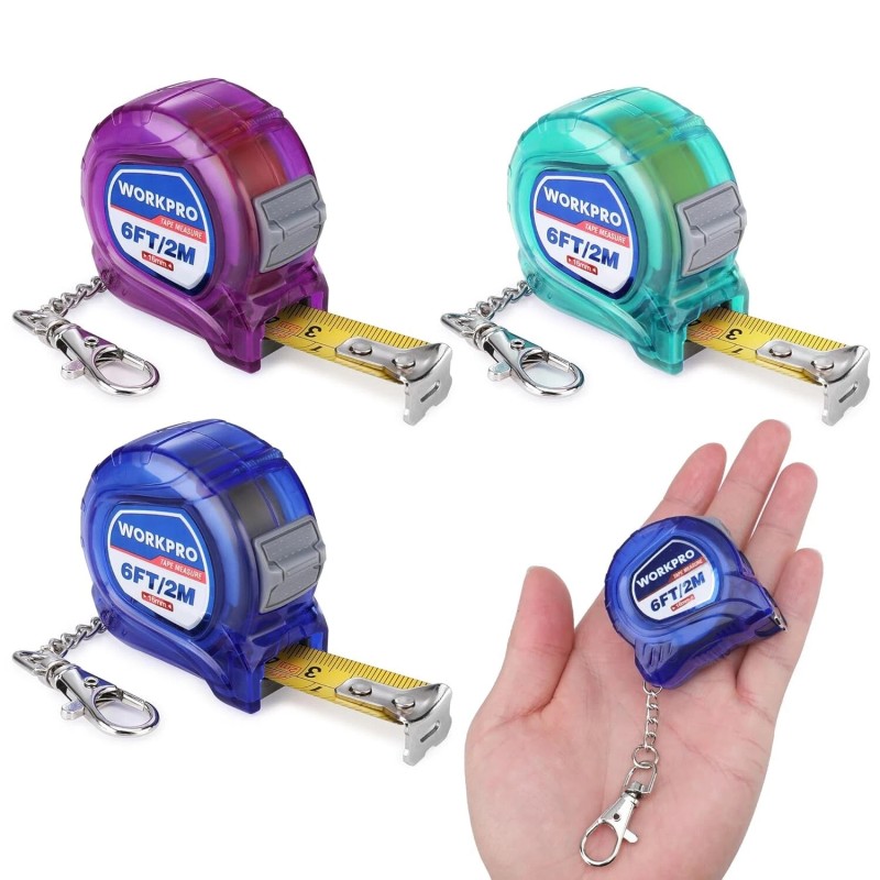 Lightweight 6FT Retractable Keychain Tape Measure Set - Easy Reading