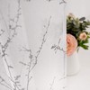 MIULEE Print Grey White Sheer Curtain 2 Panels for Bedroom
