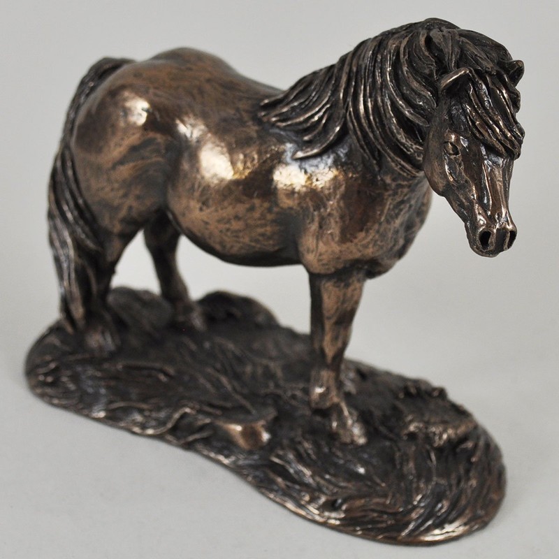 Shetland Pony 8cm High Cold Cast Bronze Sculpture by Harriet