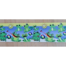 Unbranded 7/8 Inch (1 YD) Frog Grosgrain Ribbon Toad Bullfrog Croaker Summer Craft Lanyard