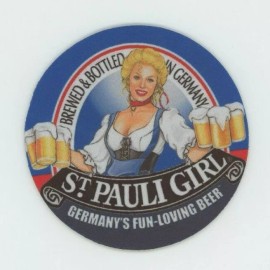 St Pauli Girl BEER COASTER SET of 6 - Blonde German Bier Waitress - Oktoberfest