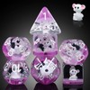 Mouse Resin DND Dice, DNDND 7PCS D&D Die with Velvet