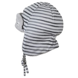 Sterntaler Baby Boys Hat Baby Aviator Hat Stripes with Fleece, lightgrey