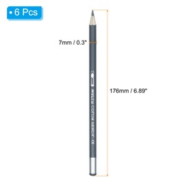 PATIKIL Watercolor Pencil, 6Pcs Water Soluble Pencils for Blending, Coloring, Sketch Drawing, Painting, Grey
