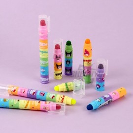 Sanrio Rainbow Block Highlighters 24-Piece Box Character Solid Deco Pens for Party Favors / 산리오 레인보우 블럭 형광펜 24개 1박스 캐릭터 고체 데코펜 답례품