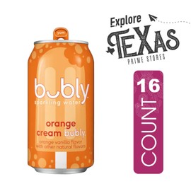 Bubly - Lavinia Essentials Bundle: 16-Pack of Orange Cream Flavored Sparkling Water 12 fl oz On-the-Go Aluminum Can + 1 Utility Prop.