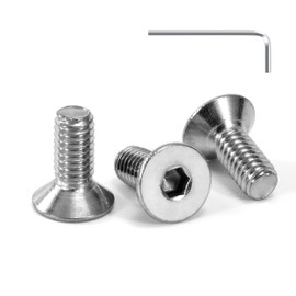 Tunejoy 30 Stück Senkkopfschrauben M4 x 10 mm Senkschrauben Edelstahl A2 V2A Senkkopf Innensechskant DIN 7991 Vollgewinde mit Inbusschlüssel