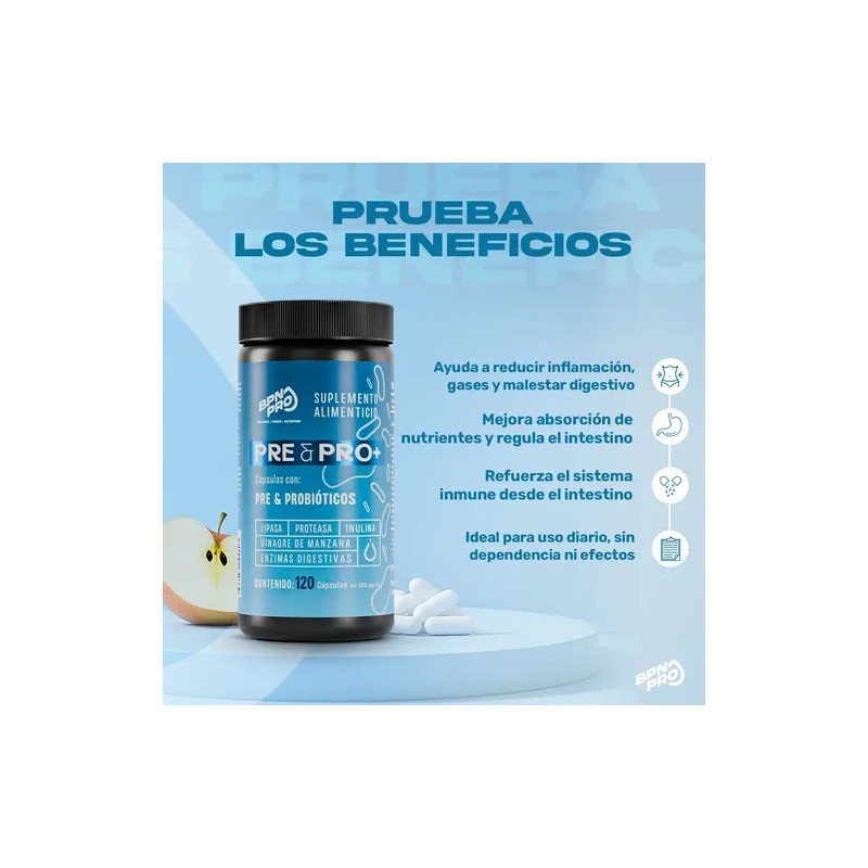 Probioticos y Prebioticos con Enzimas Digestivas 4 en 1 Pre&Pro