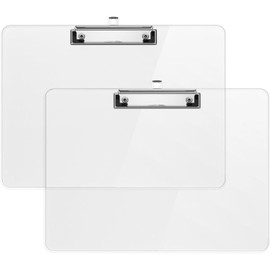 Portapapeles horizontales de plástico, tablero acrílico transparente de 8.5 x 11 pulgadas para aula, estudiantes, niños, portapapeles transparentes