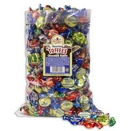 Walkers' Nonsuch Assorted Toffees & Chocolate Éclairs | 5.51 lbs (2.5kg) Bulk Bag | Contains English Creamy, Milk & Dark Chocolate Covered, Banana Split & Milk Toffees | Traditional British Candy