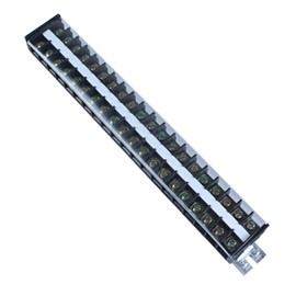 DIANQI 1Pack Terminal Block, 30A 20 Positions Dual Row Screw Terminal Strip Block with Cover（TD3020 1PC）