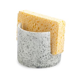 Zoeeker Kitchen Sink Sponge Holder, Dish Sponge Rack Ceramic Brush Holder Farmhouse Kitchen Dish Rack for Brush, Scrubbers, Bathroom, Sink, Speckled Glaze