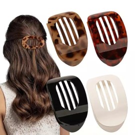 4개입 플랫 헤어 클립 여성용 둥근 집게핀 두껍고 얇은 모발용 편안한 곡선 [Style A] 4-Pack Flat Hair Clips for Women, Round Hair Clutches for Thick and Thin Hair, Comfortable Curves [Style A]